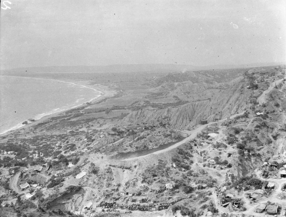 Scene of the Suvla and Anzac advances showing sap and outposts.
